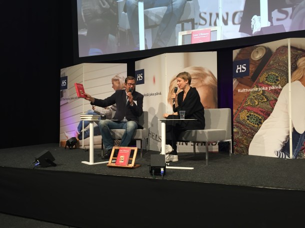 Jukka Petäjä ja Linn Ullmann. Kuva: Reeta / Les! Lue!